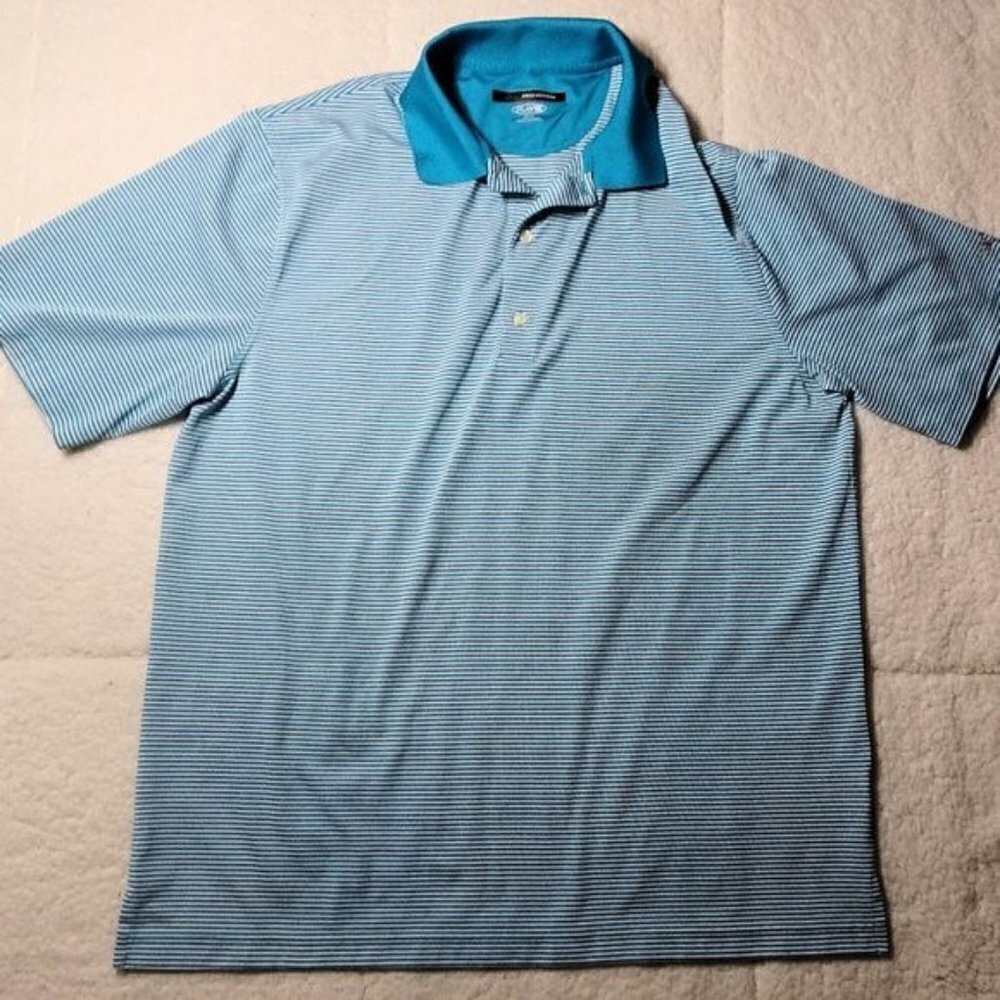 Greg Norman PlayDry Golf Men's Blue w/ White Polo